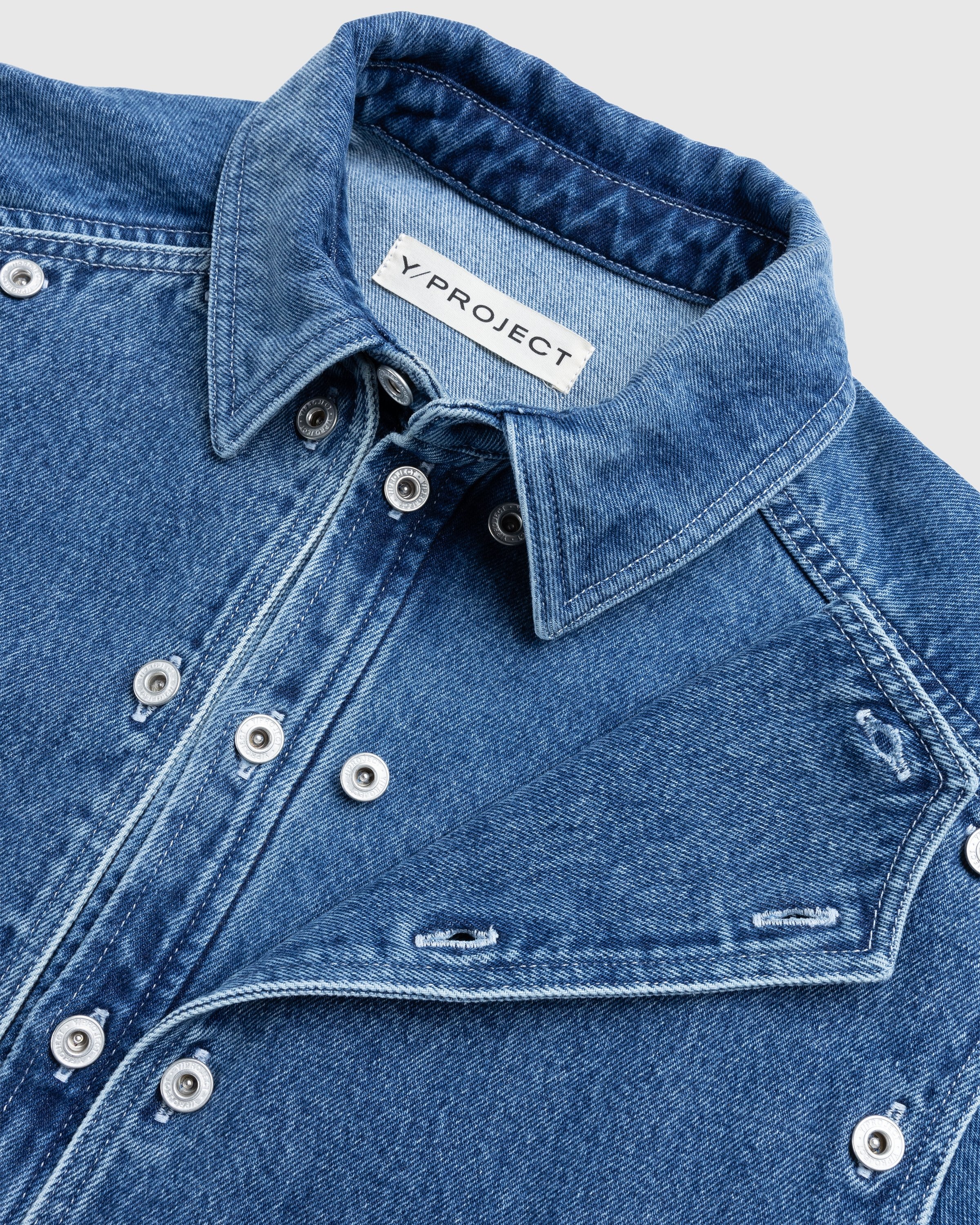 Y/Project – Classic Button Panel Denim Shirt Navy | Highsnobiety Shop