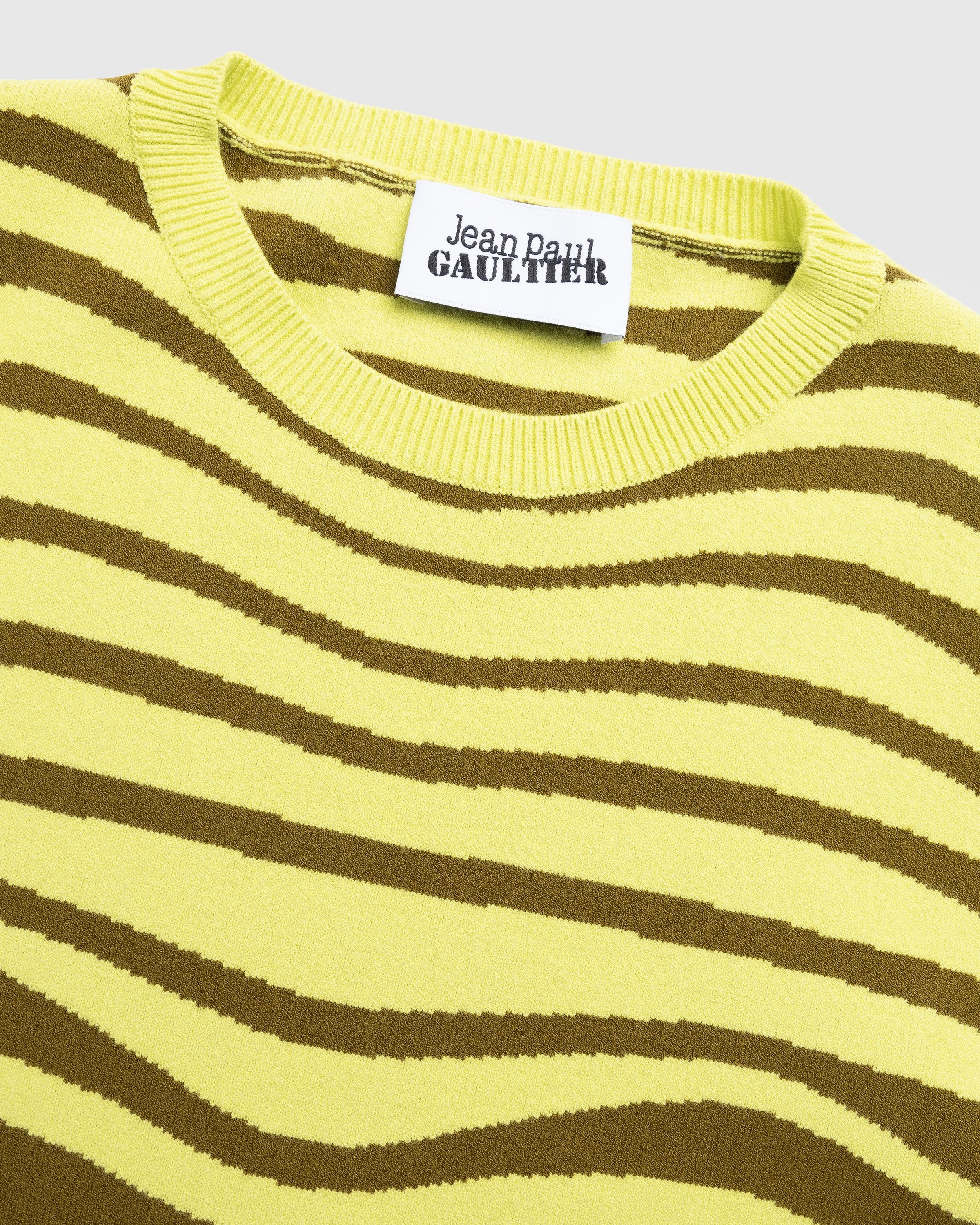 Jean Paul Gaultier – Long Sleeves Crew Neck Morphing Stripes Green