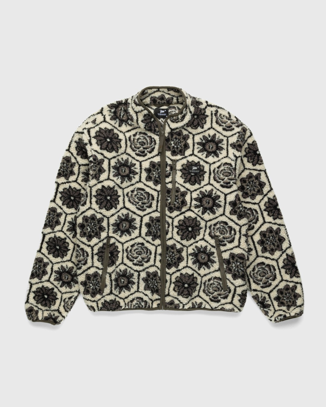Patta – Wall Flower Fleece Jacket Birch/Dark Gull Grey | Highsnobiety Shop