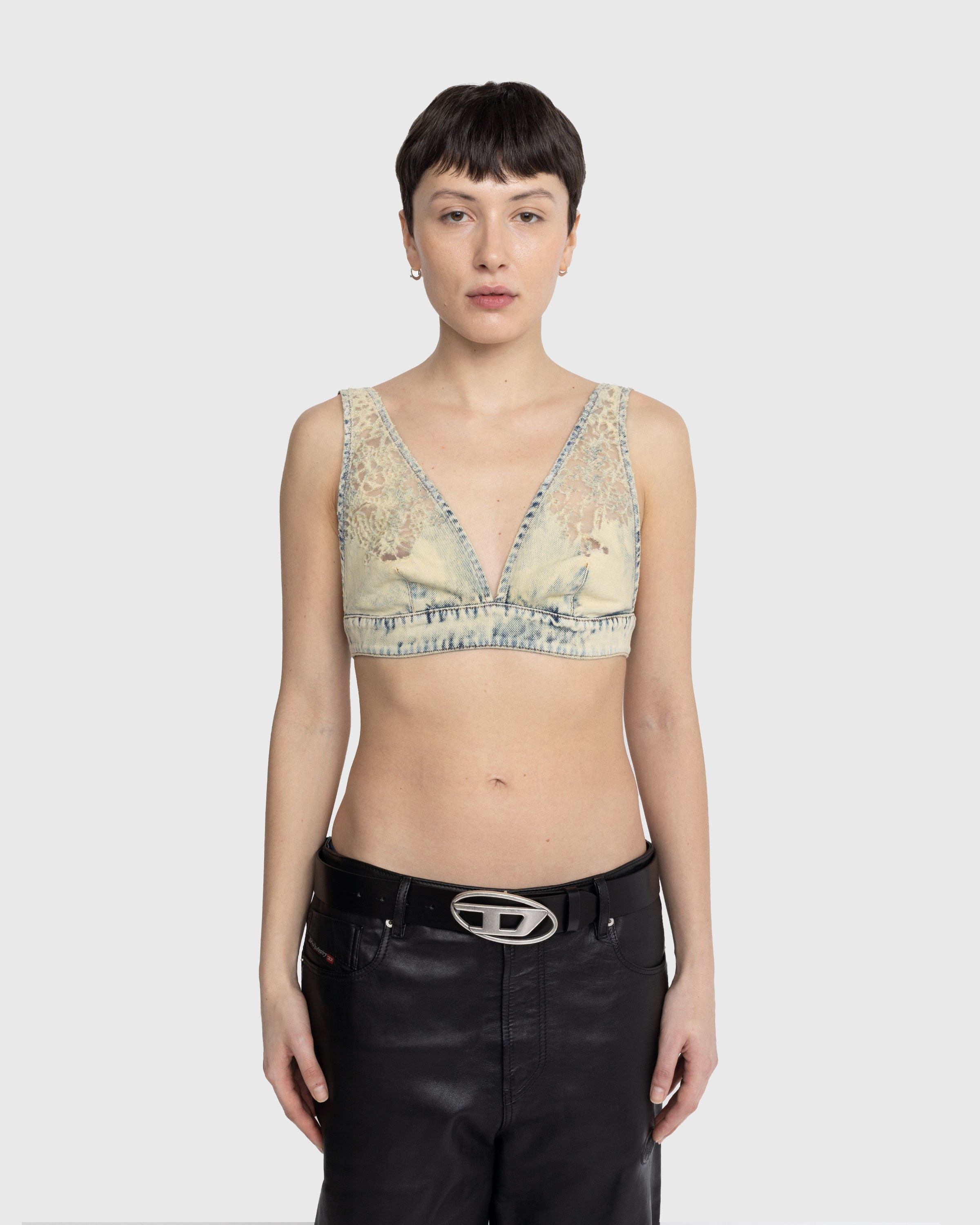 Calvin Klein Women's Pom Lace Unlined Triangle Bralette, Black, M