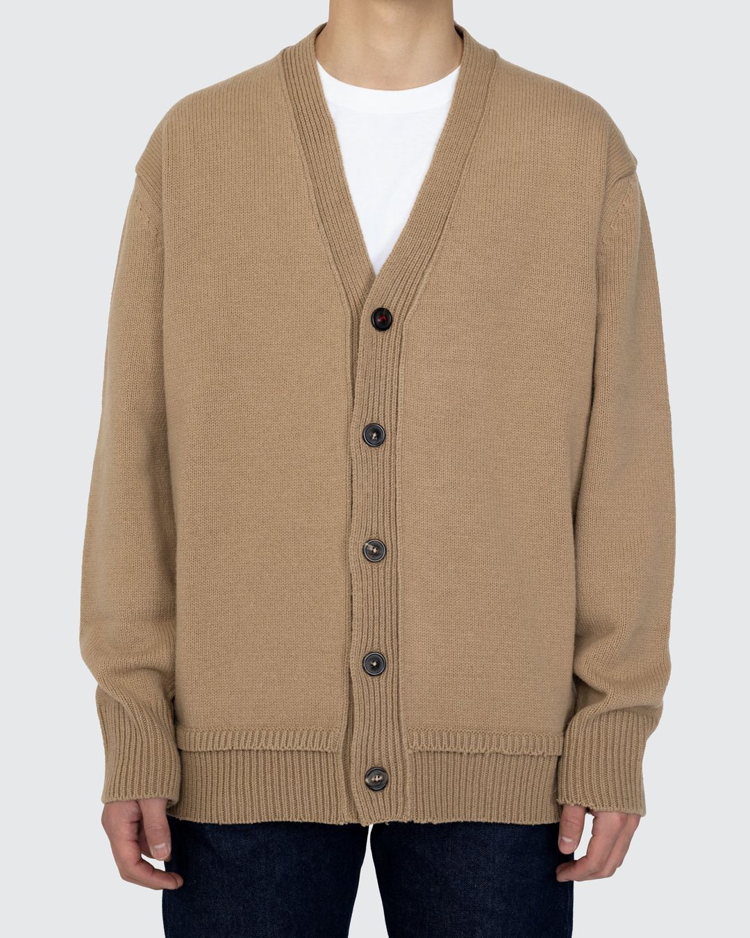 Maison Margiela – Elbow Patch Cardigan Beige | Highsnobiety Shop