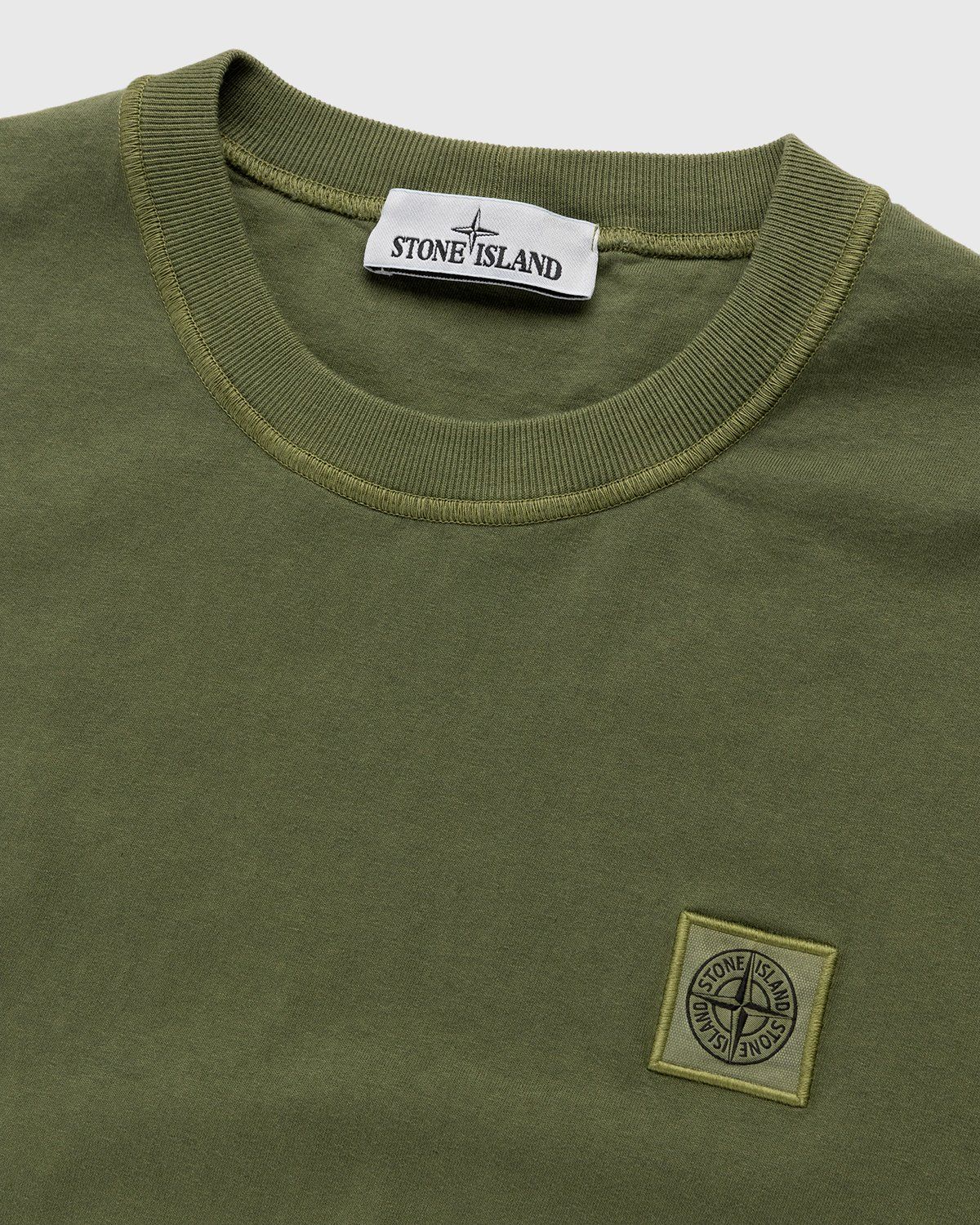 Stone Island – 23757 Garment-Dyed Fissato T-Shirt Olive Green ...