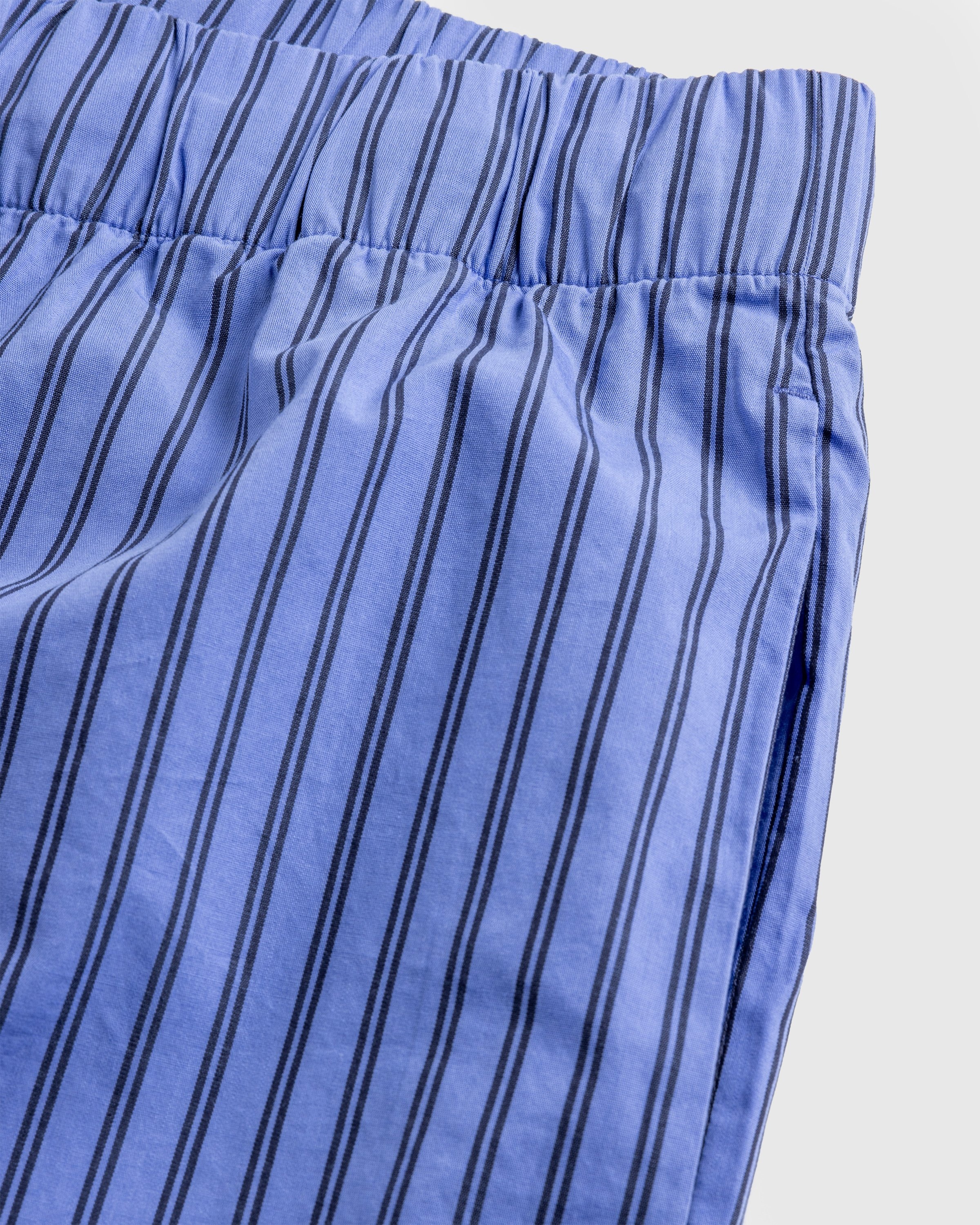 Women's 100% Cotton Woven Poplin Sleep Pajama Pants, Blue White Stripe,  Large 