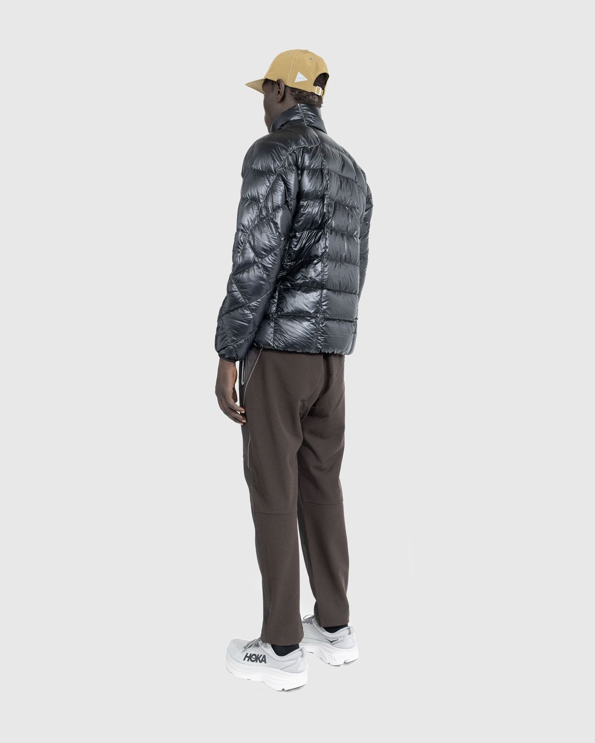 And Wander Men's Diamond Stitch Quilted Down Jacket in Brown