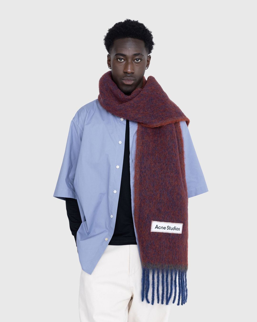 Acne Studios – Mohair Wool Fringe Scarf Brown | Highsnobiety Shop