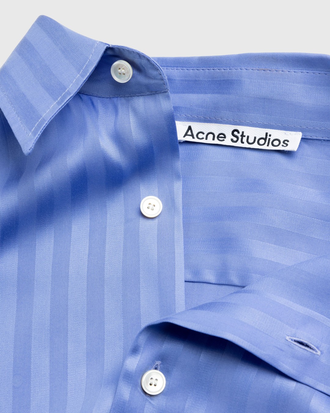 Acne Studios – Stripe Button-Up Shirt Blue | Highsnobiety Shop