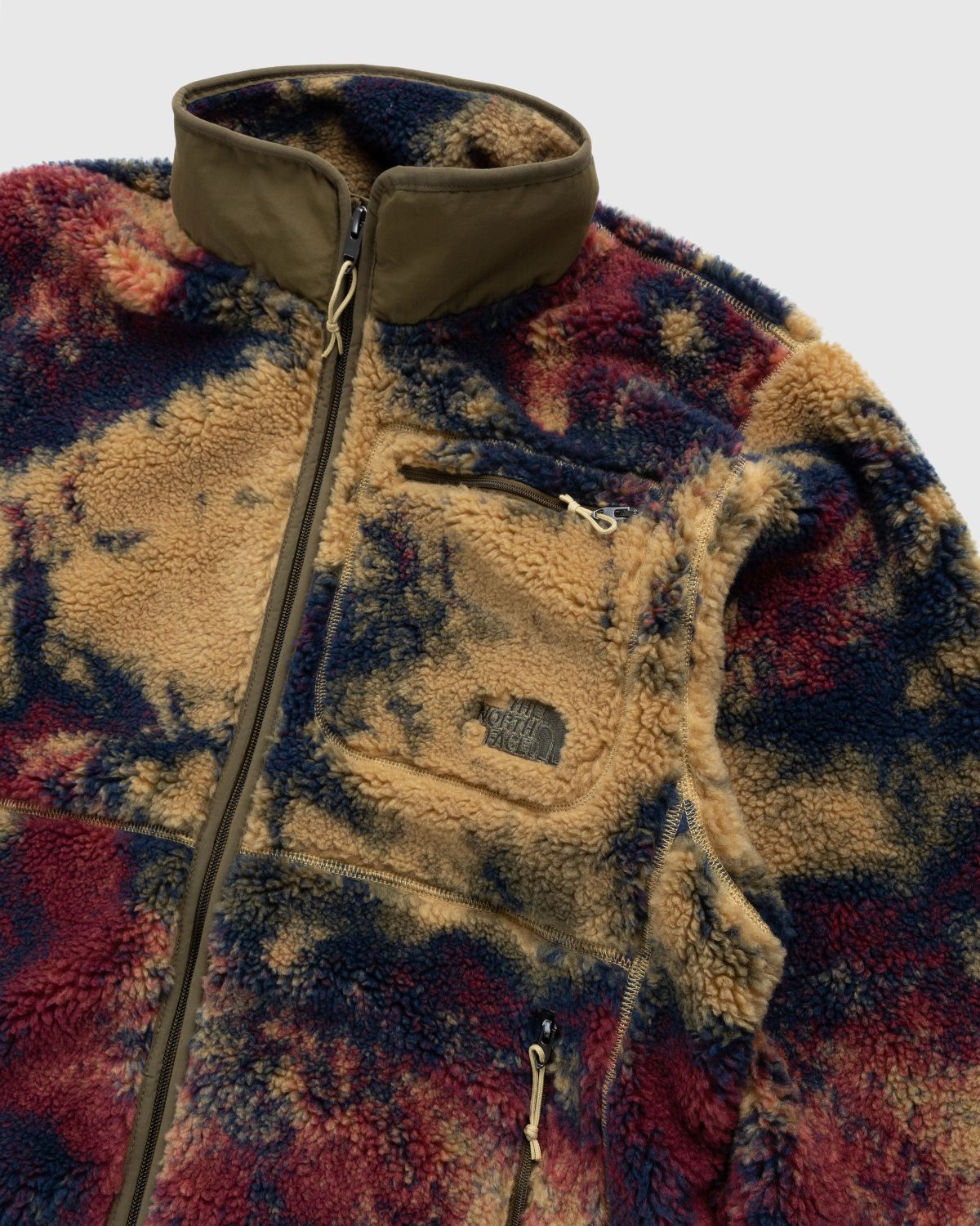 The North Face Extreme Pile Full Zip Jacket in Tan Jacquard print-Brown