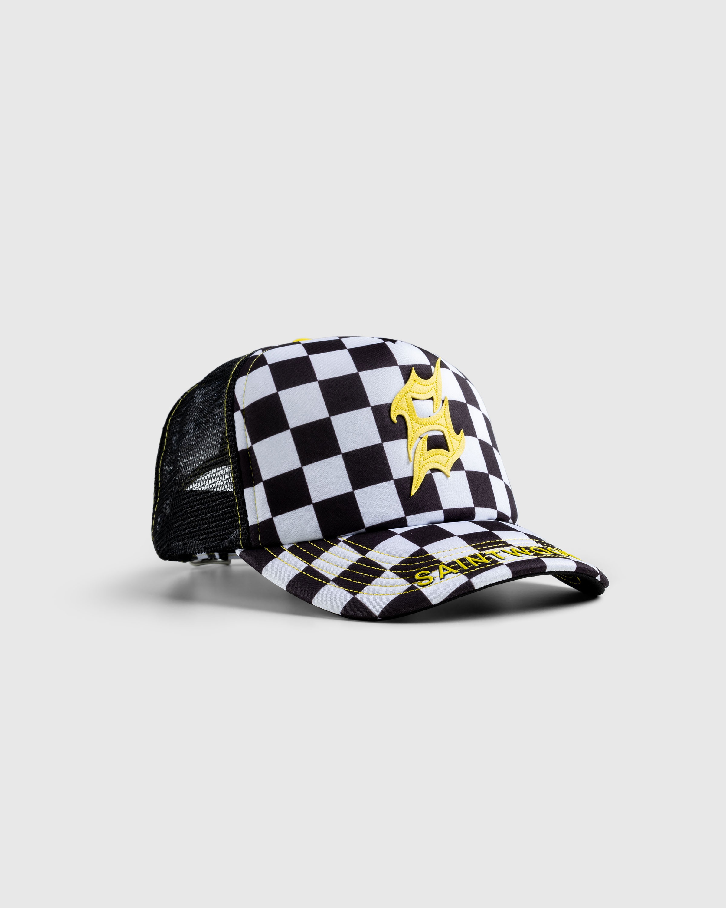 Saintwoods – SW Checkered Shop Hat | Highsnobiety Black