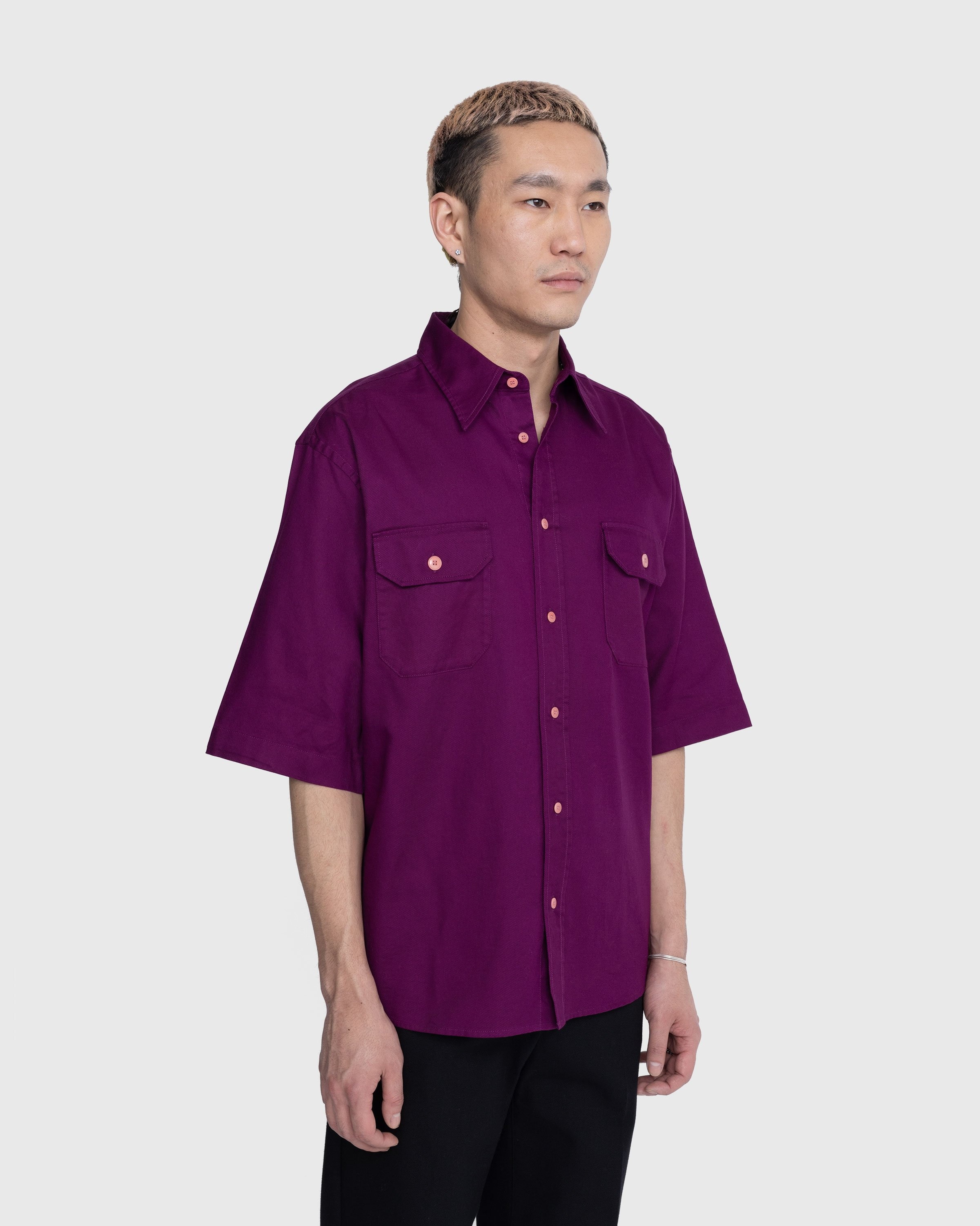 | Button-Up Shop Studios Highsnobiety Short-Sleeve – Purple Acne Shirt