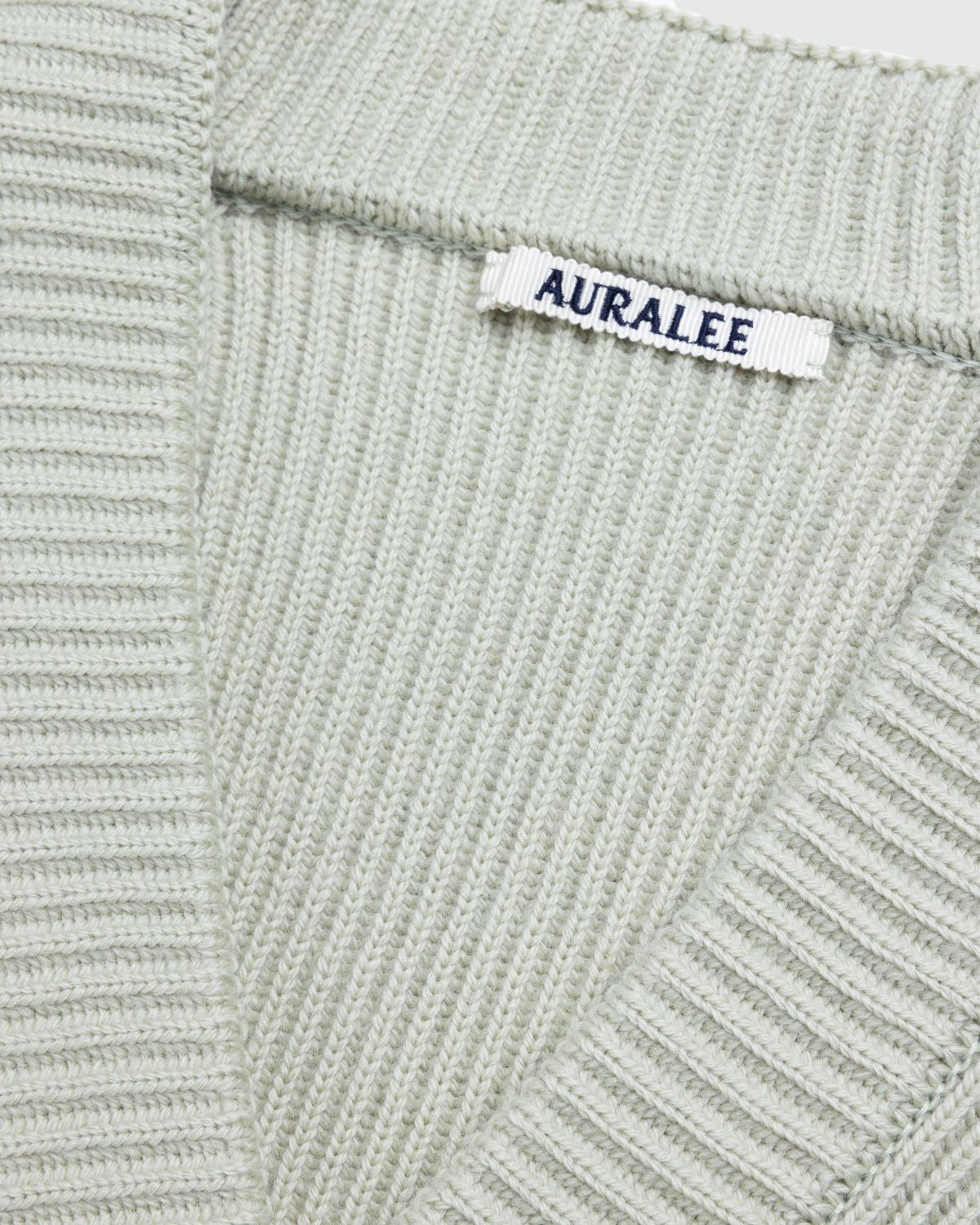 Auralee – French Merino Rib Knit Cardigan Light Khaki
