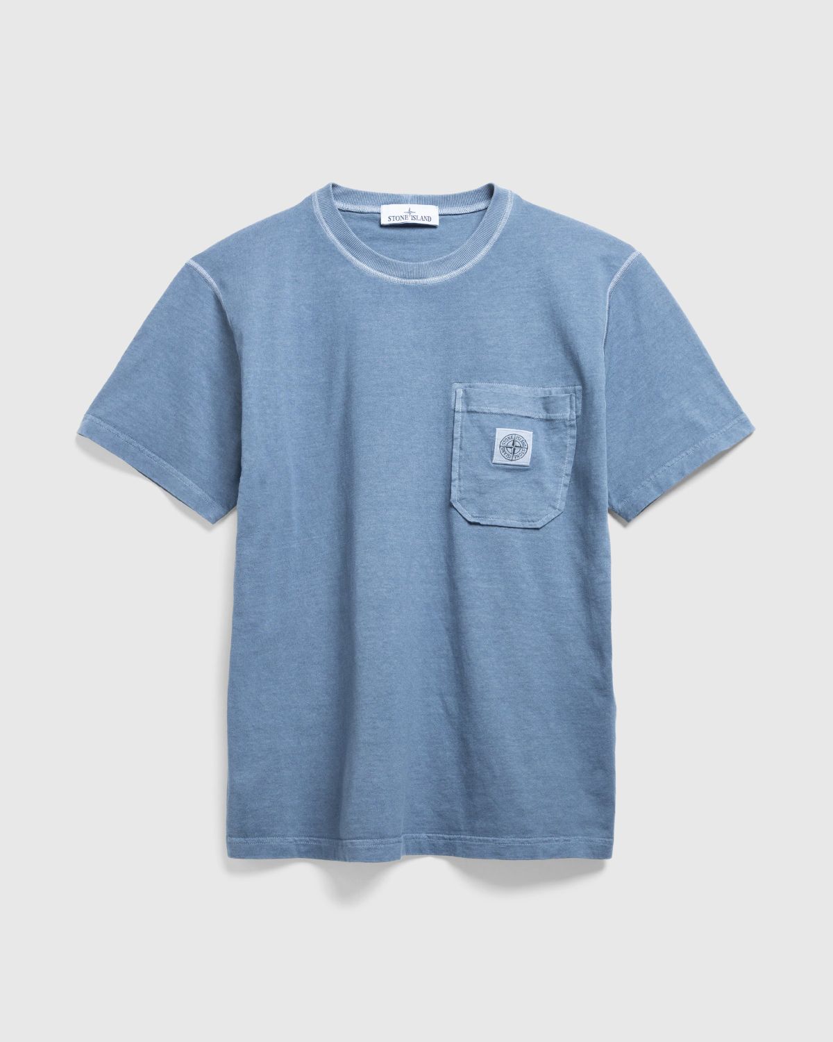 light blue stone island t shirt