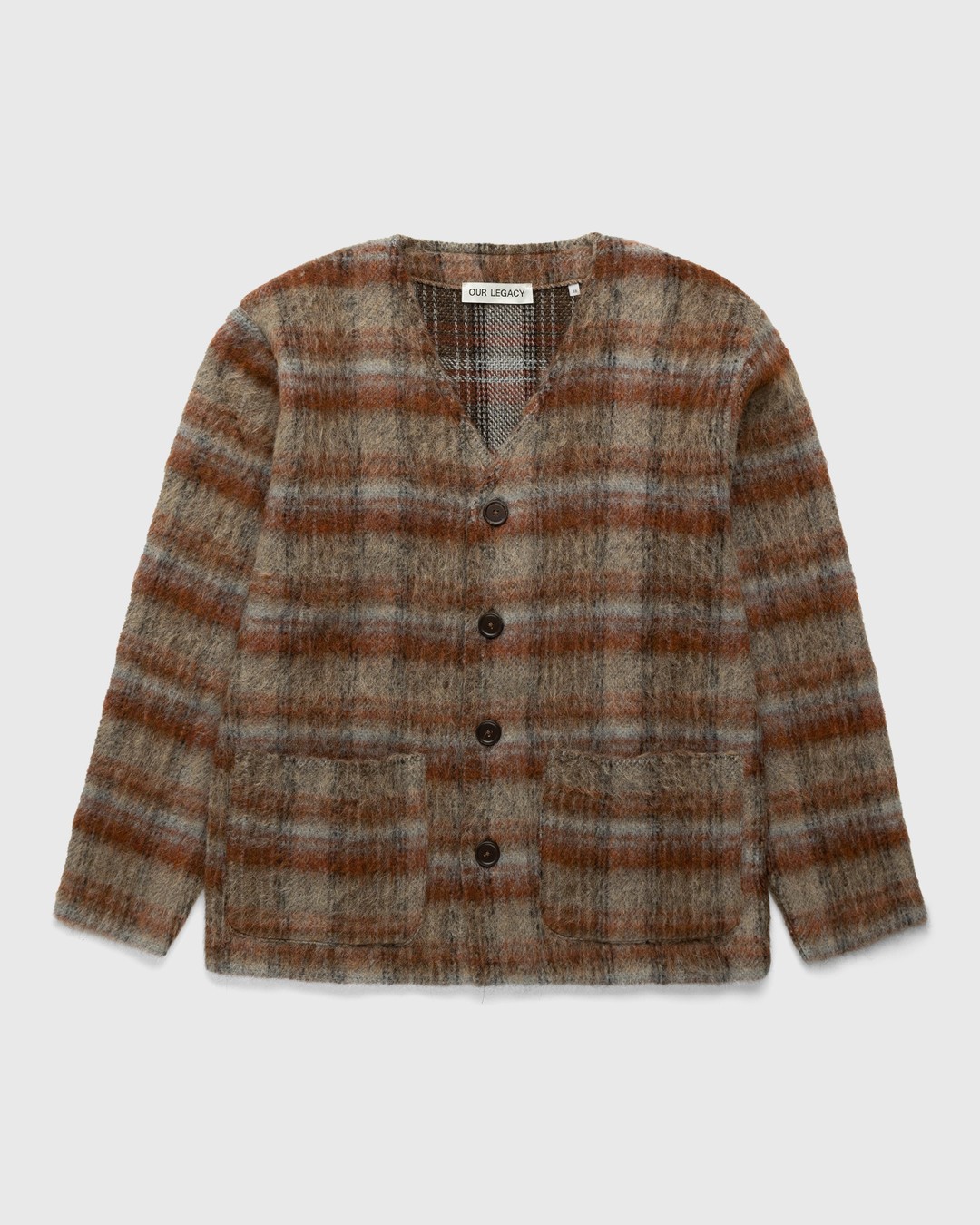 MOHAIR CHECKED CARDIGAN-