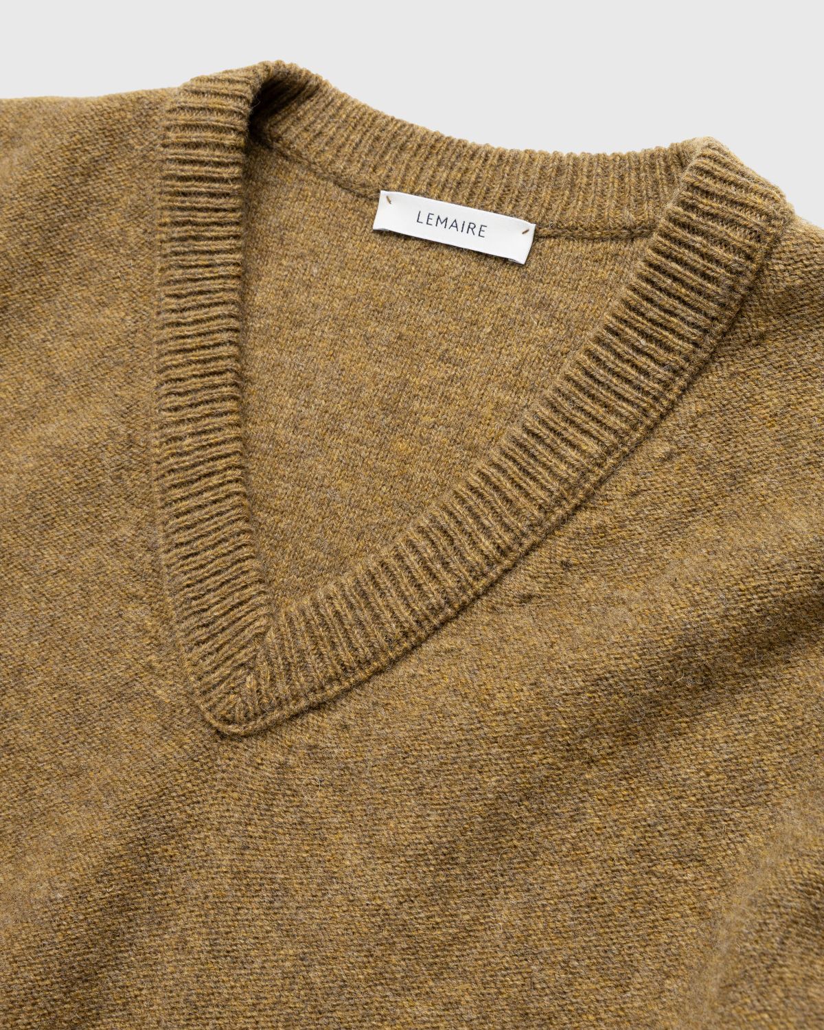 Lemaire – Wool V-Neck Sweater Dark Mustard