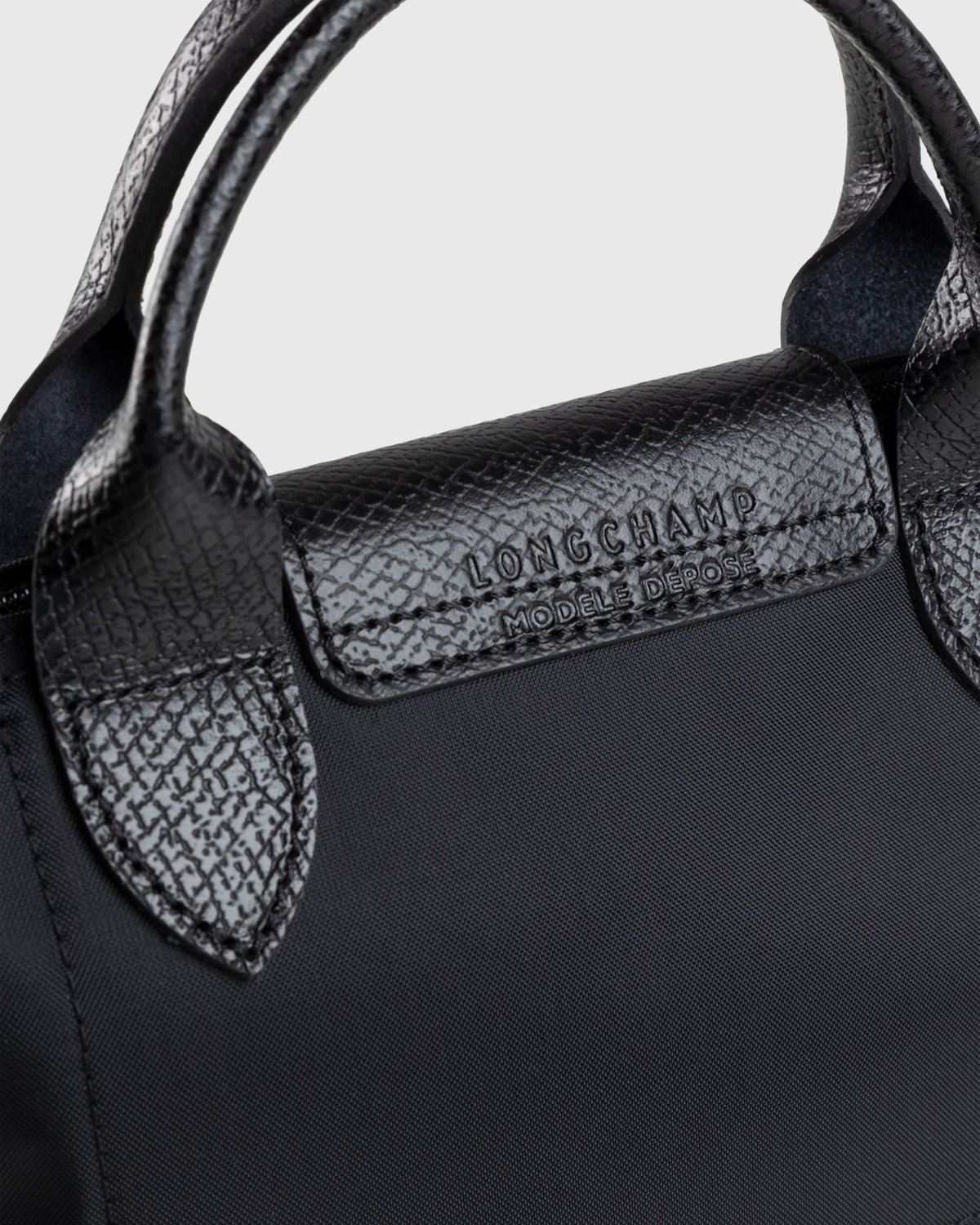 Buy Longchamp Le Pliage Cuir Top handle black leather. at
