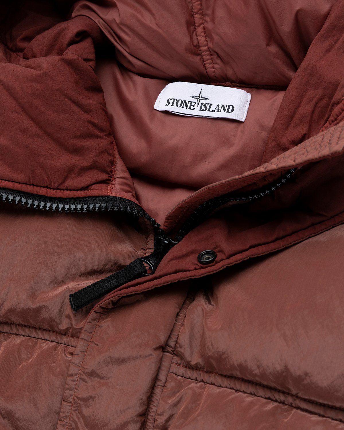 Stone Island – Real Down Jacket Brick Red | Highsnobiety Shop