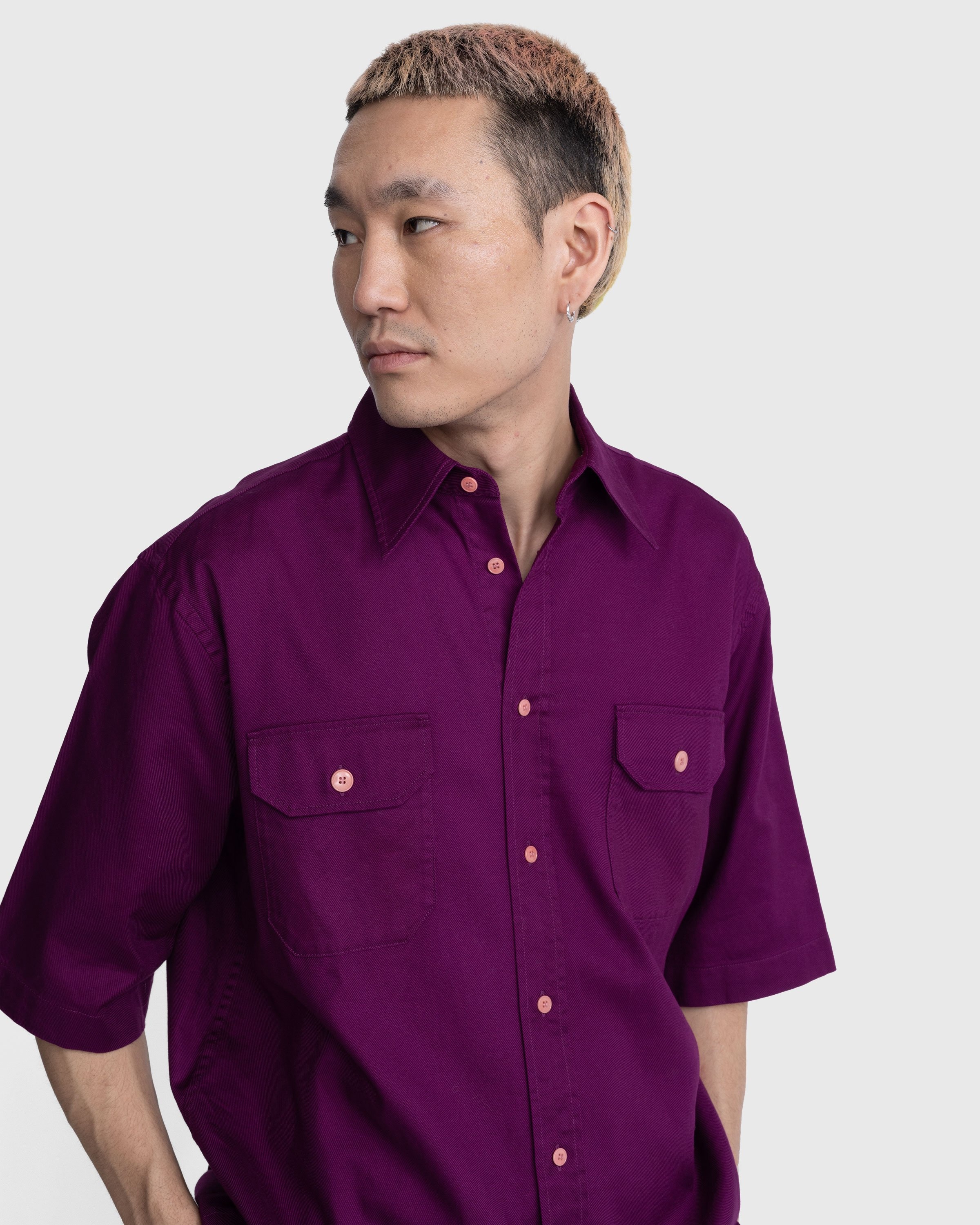 Acne Studios – Short-Sleeve Button-Up Shop Shirt | Highsnobiety Purple
