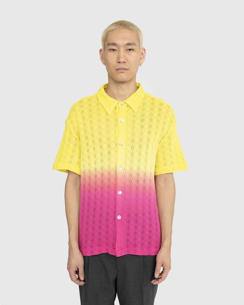 AGR – Gentle Happiness Lace Shirt Yellow/Pink | Highsnobiety Shop