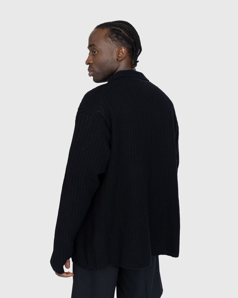 Auralee Brushed Cotton Wool Rib Knit Shirt Black Highsnobiety Shop