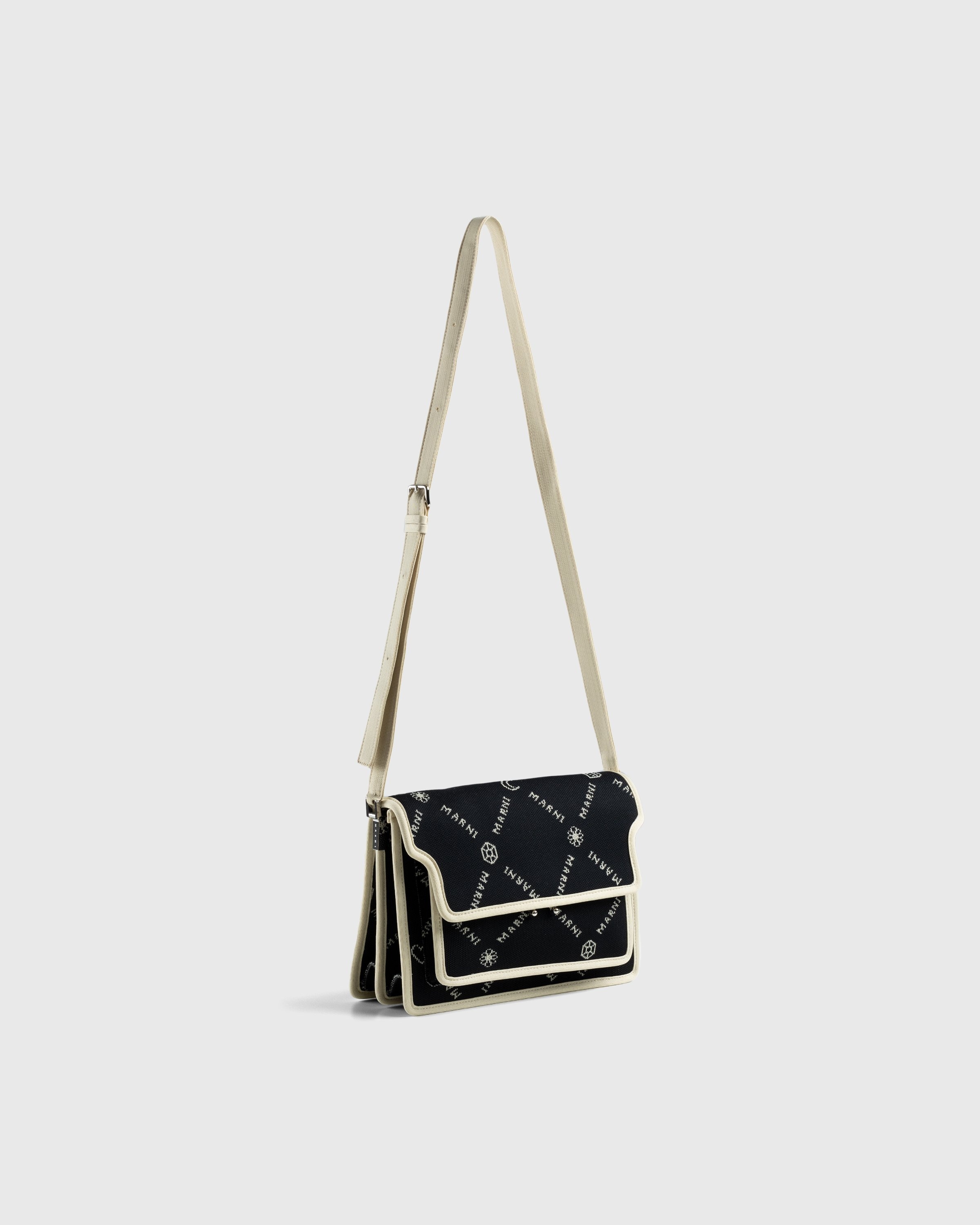 Marni Trunk Soft Mini Bag in Black/White Curated at Jake and Jones