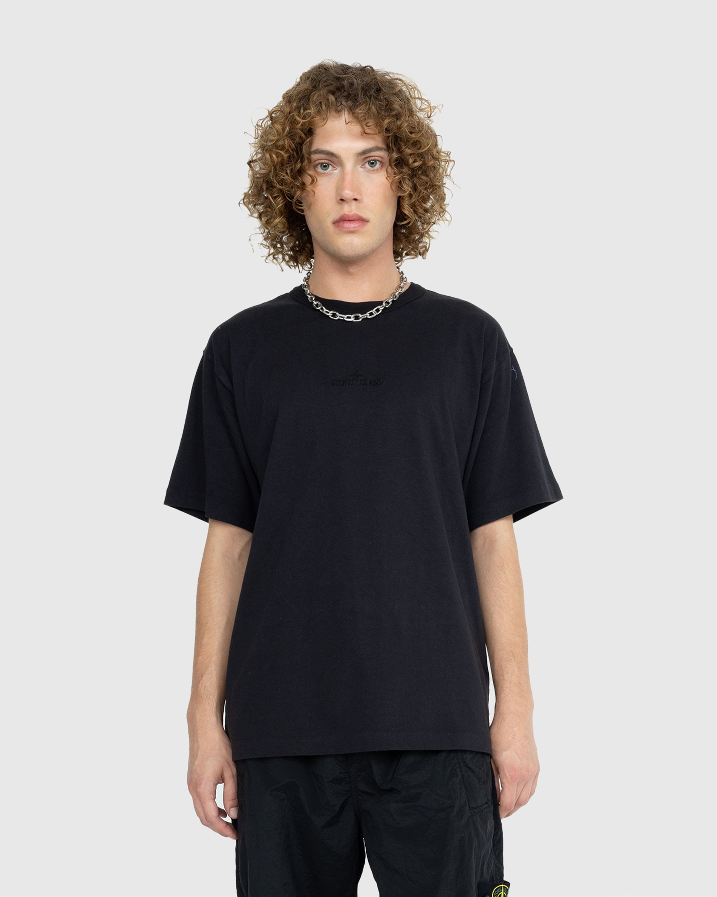 Stone Island – Garment-Dyed Logo T-Shirt Black | Highsnobiety Shop