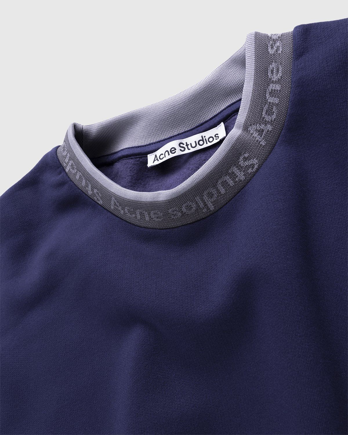 Acne Studios – Logo Rib Sweatshirt Indigo Blue | Highsnobiety Shop