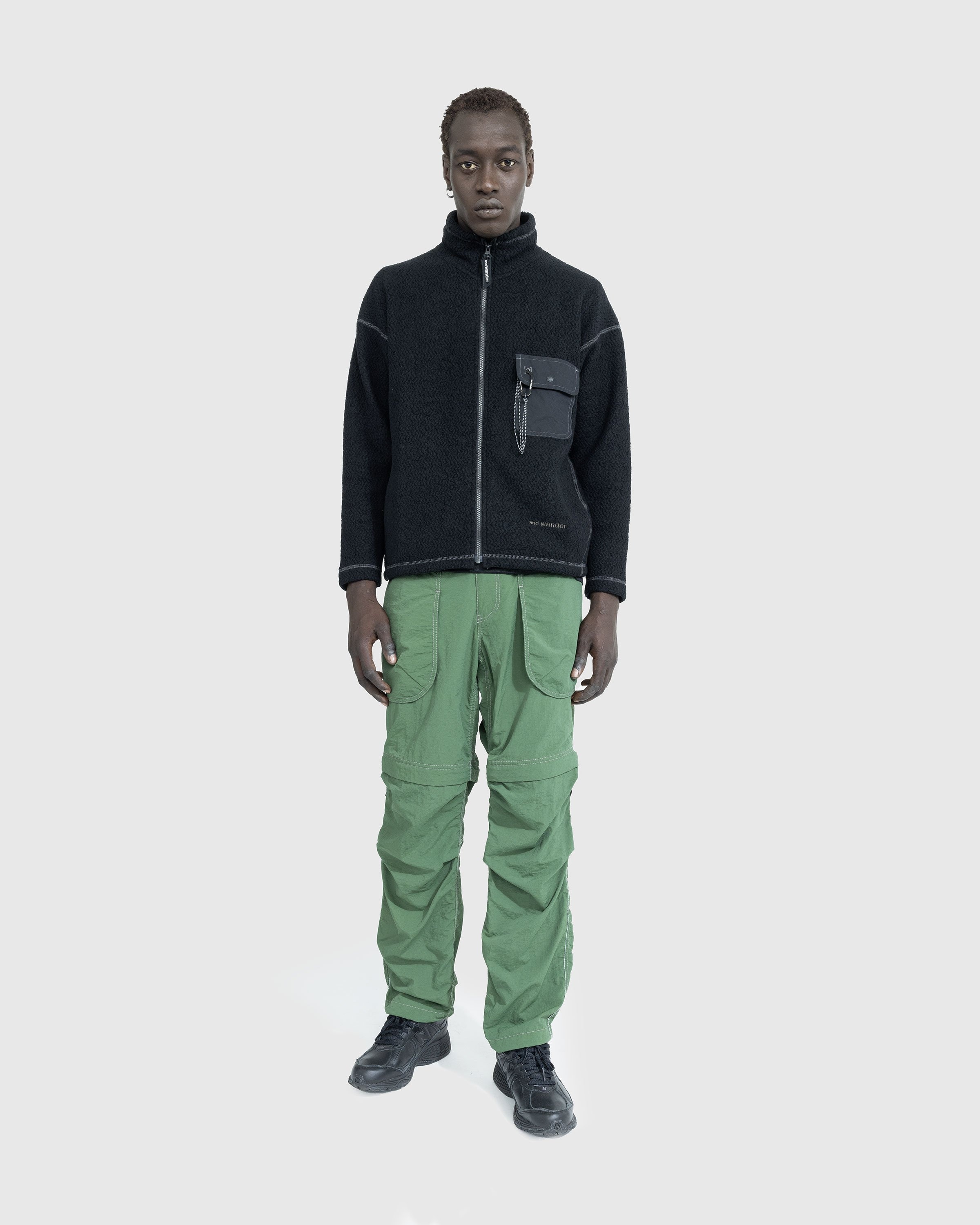 And Wander – Wool JQ Stand Zip Jacket Black | Highsnobiety Shop