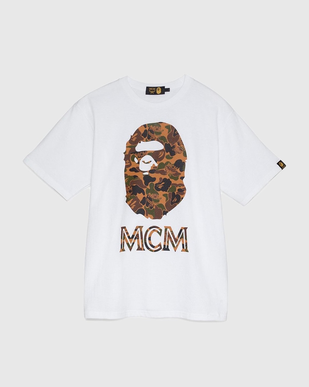 MCM x BAPE – Camo Ape Head Tee White | Highsnobiety Shop