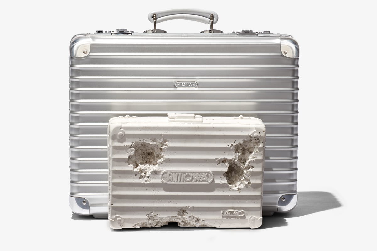 RIMOWA X Daniel Arsham Eroded Suitcase Collab Drops Today