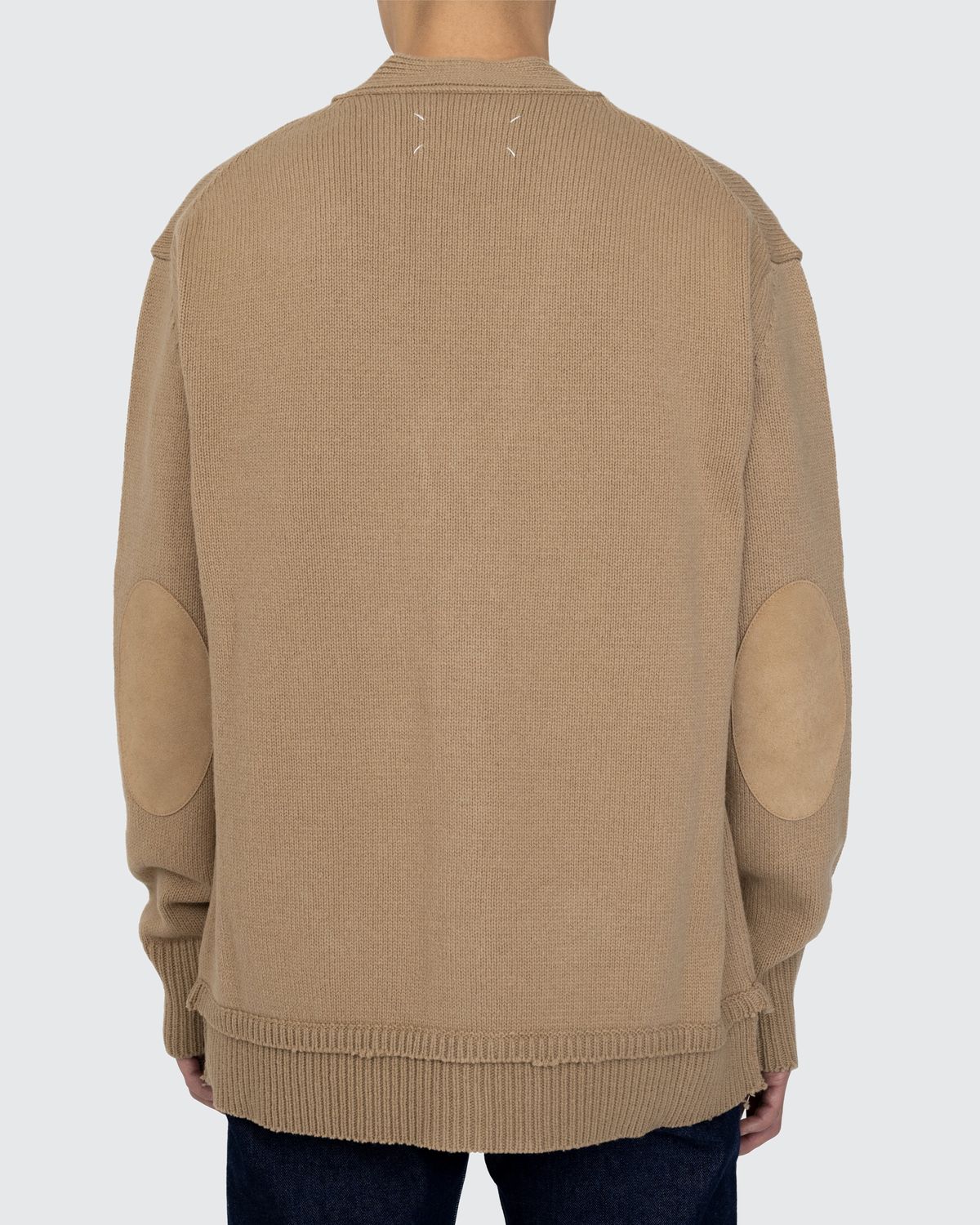 Maison Margiela – Elbow Patch Cardigan Beige | Highsnobiety Shop