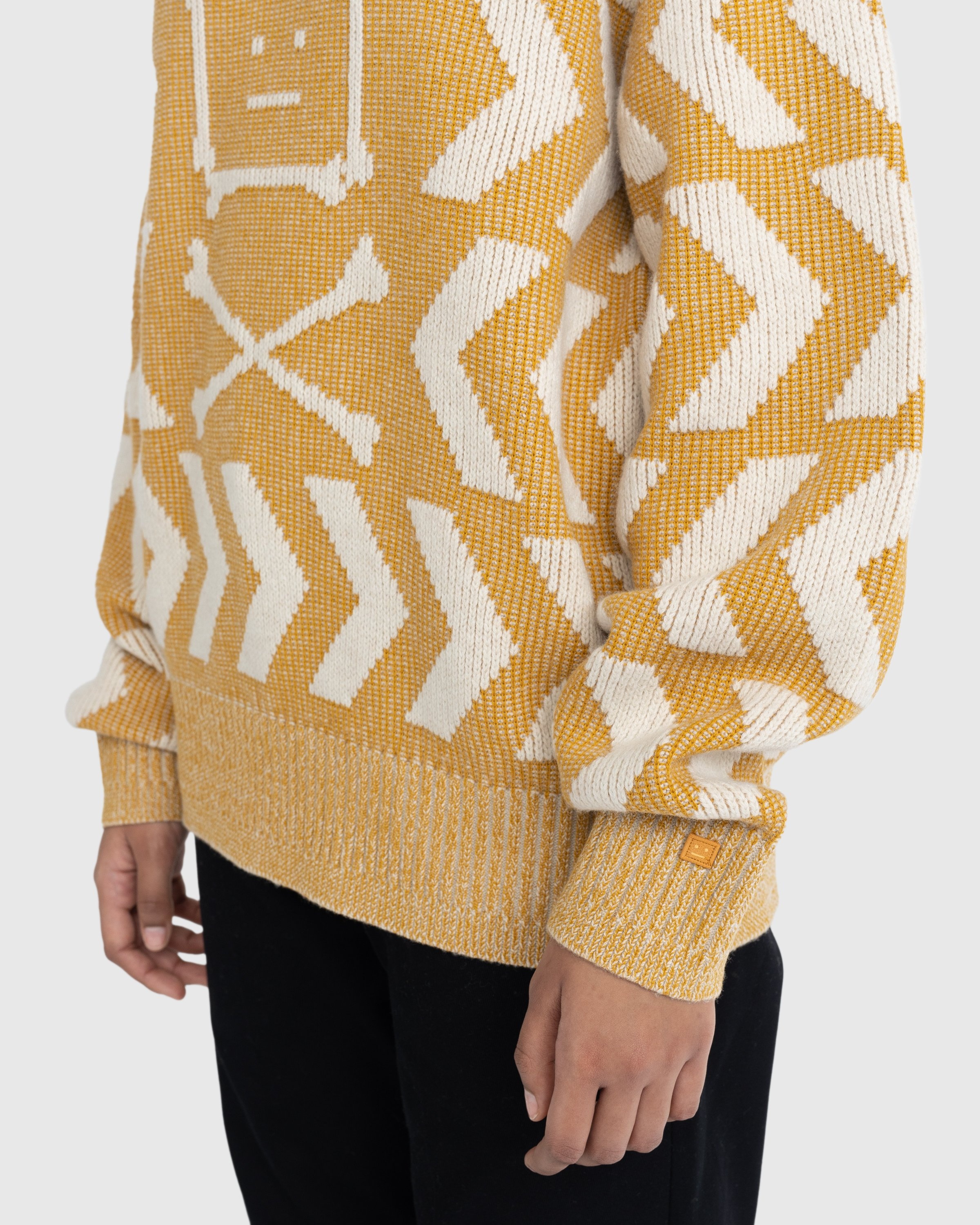 Acne Studios Leopard Jacquard Crewneck Sweater Yellow