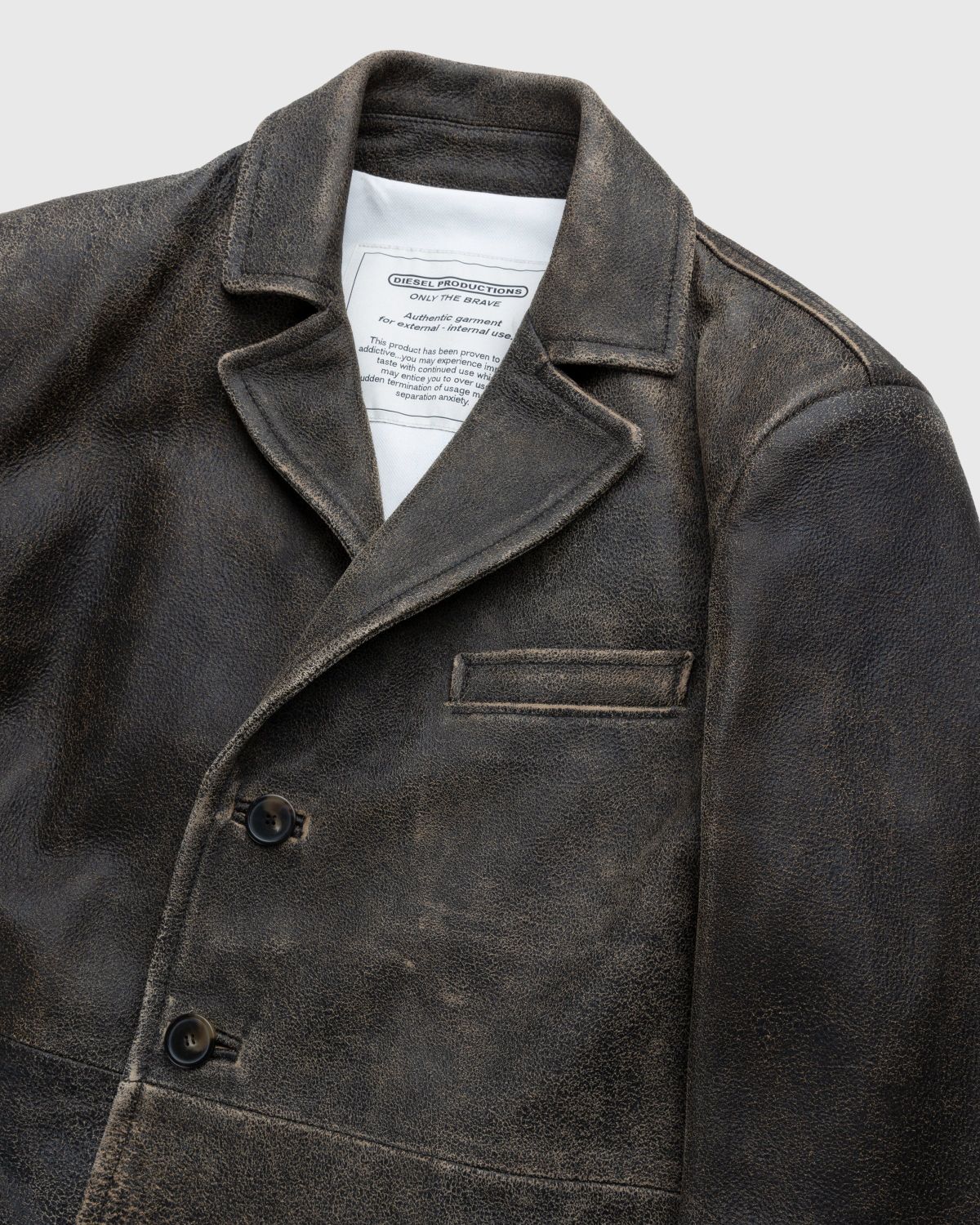 Diesel – Treat Cracked Leather Coat Brown | Highsnobiety Shop