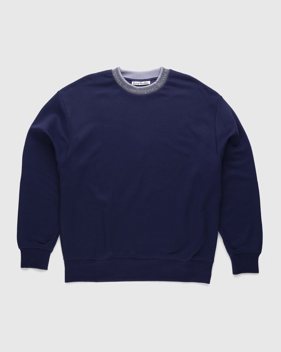 Acne Studios – Logo Rib Sweatshirt Indigo Blue | Highsnobiety Shop