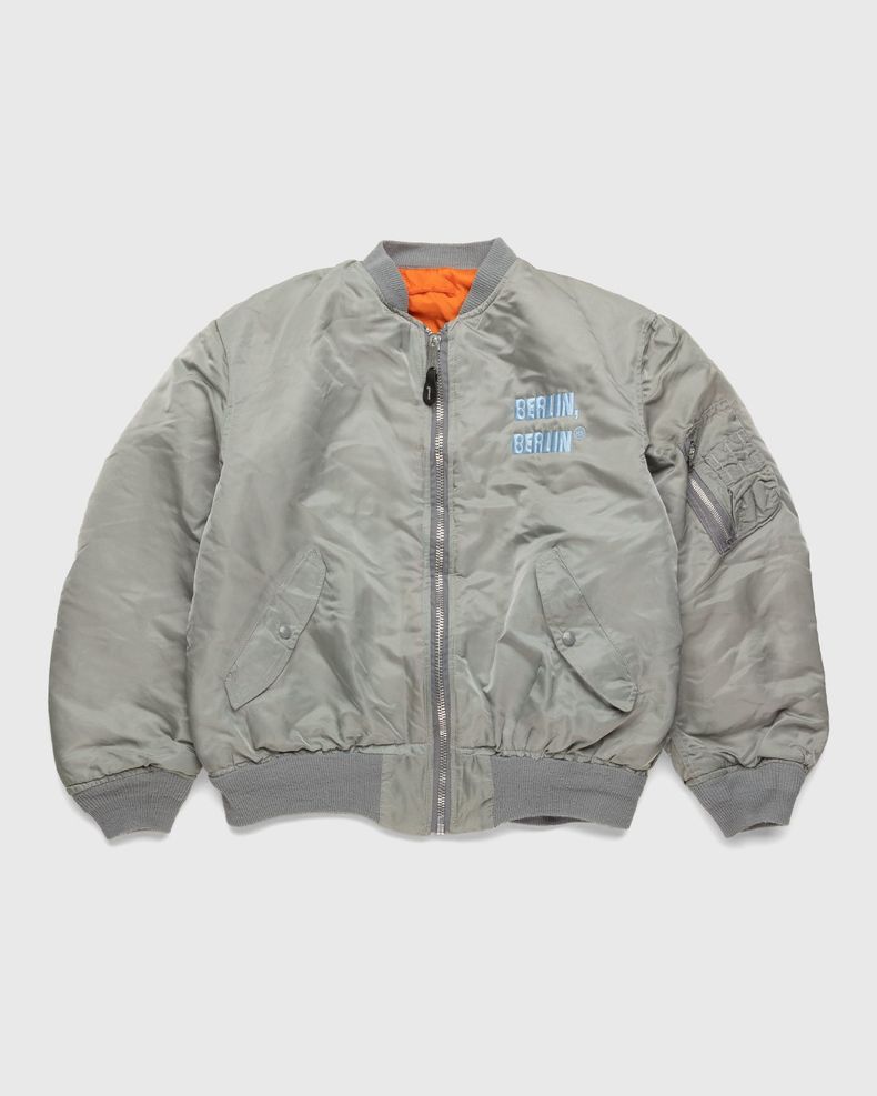 Highsnobiety – Berlin Berlin Embroidered Vintage MA-1 Grey ...