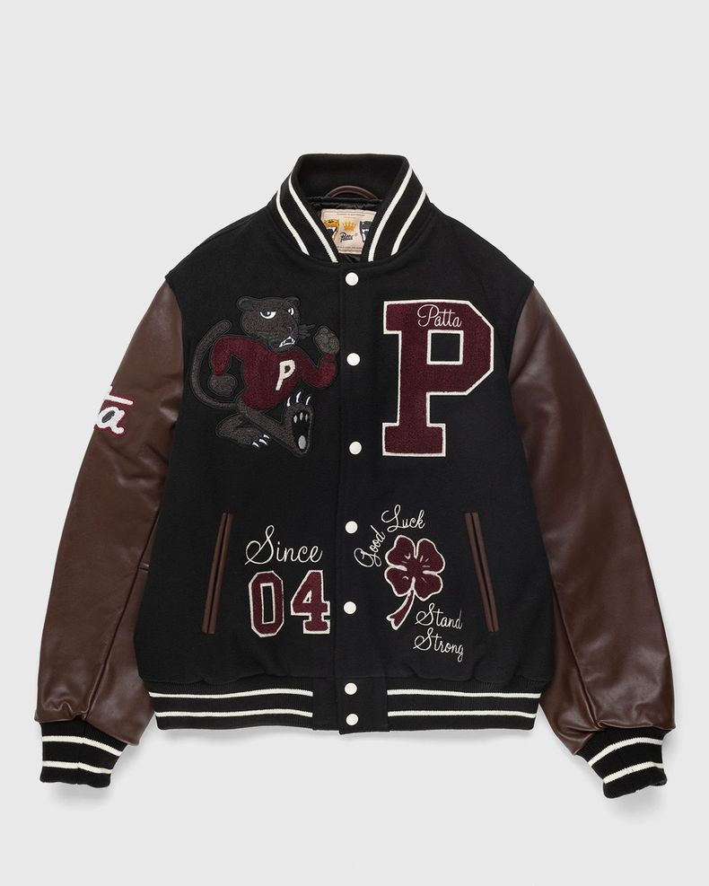 Patta – Lucky Charm Varsity Jacket Black | Highsnobiety Shop