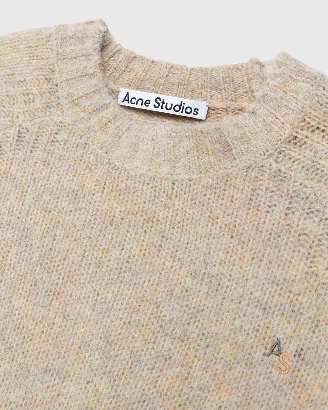 Acne Studios – Brushed Wool Crewneck Sweater Toffee Brown ...