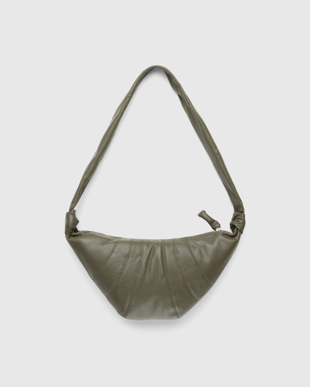 Large Croissant Bag in Green Leather