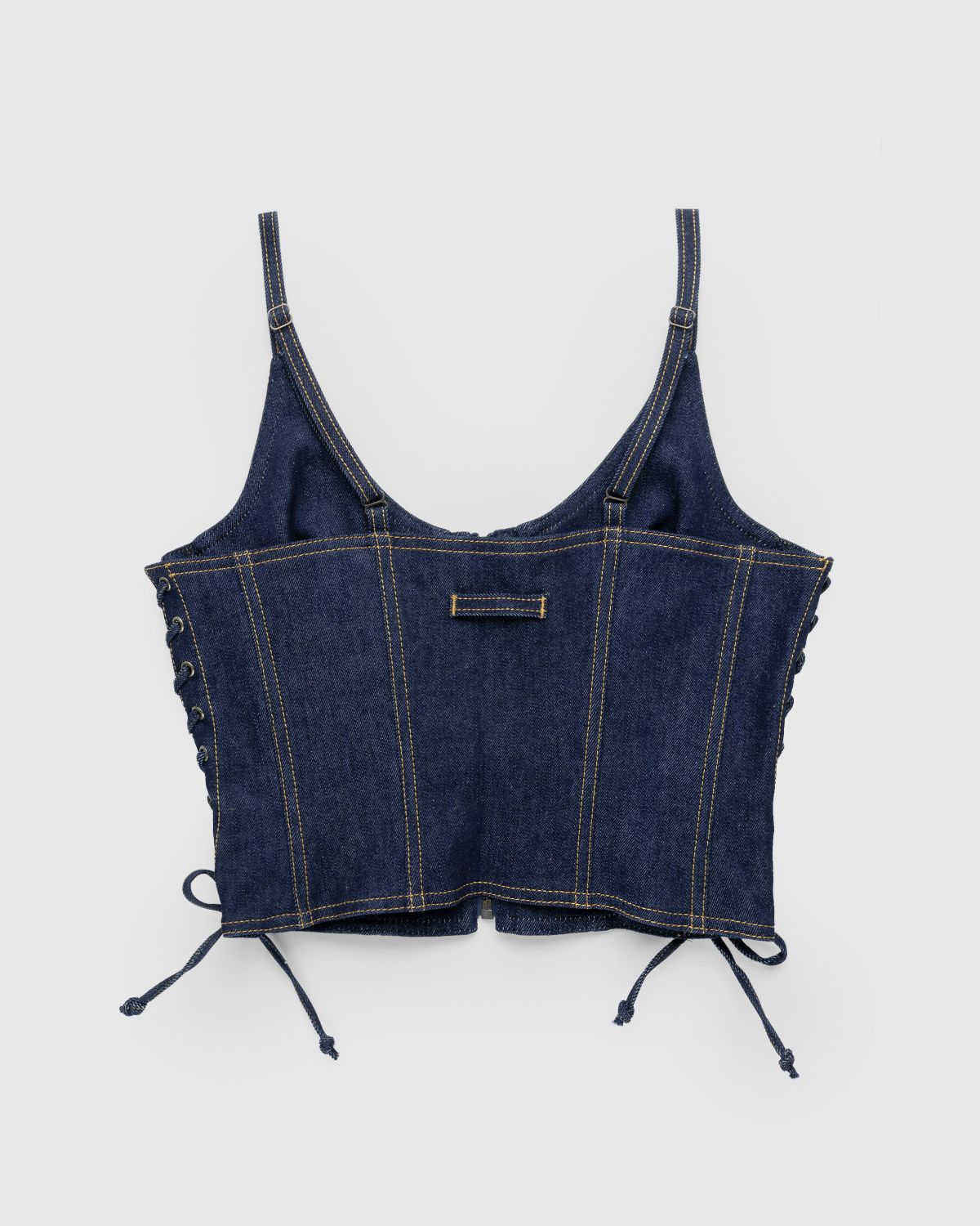corset top in denim woman indigo in cotton - JEAN PAUL GAULTIER - d — 2