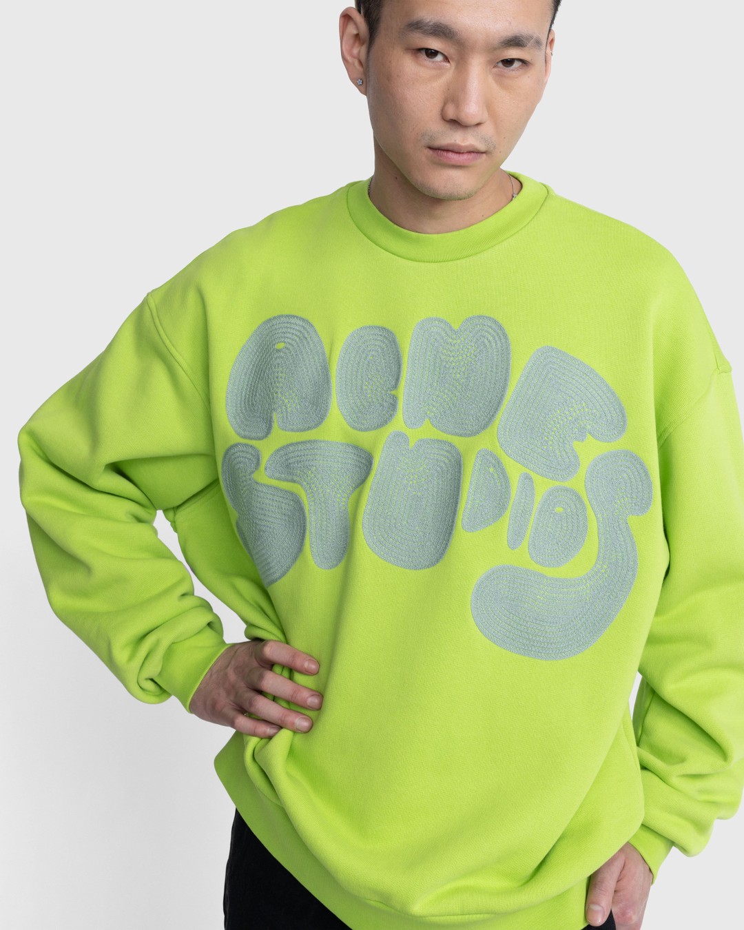 Acne Studios – Logo Crewneck Sweater Green | Highsnobiety Shop