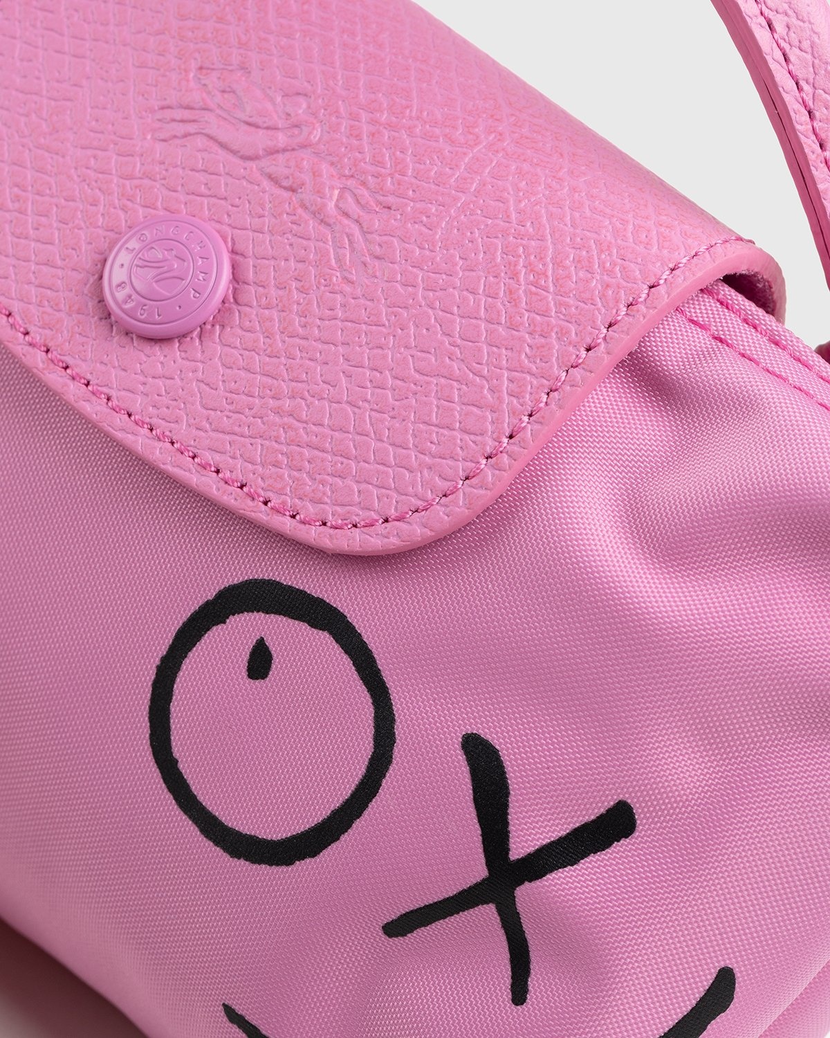 Longchamp X André Joint Le Pliage 31 Graffiti Printed Canvas Shoulder Bag  Pink Women