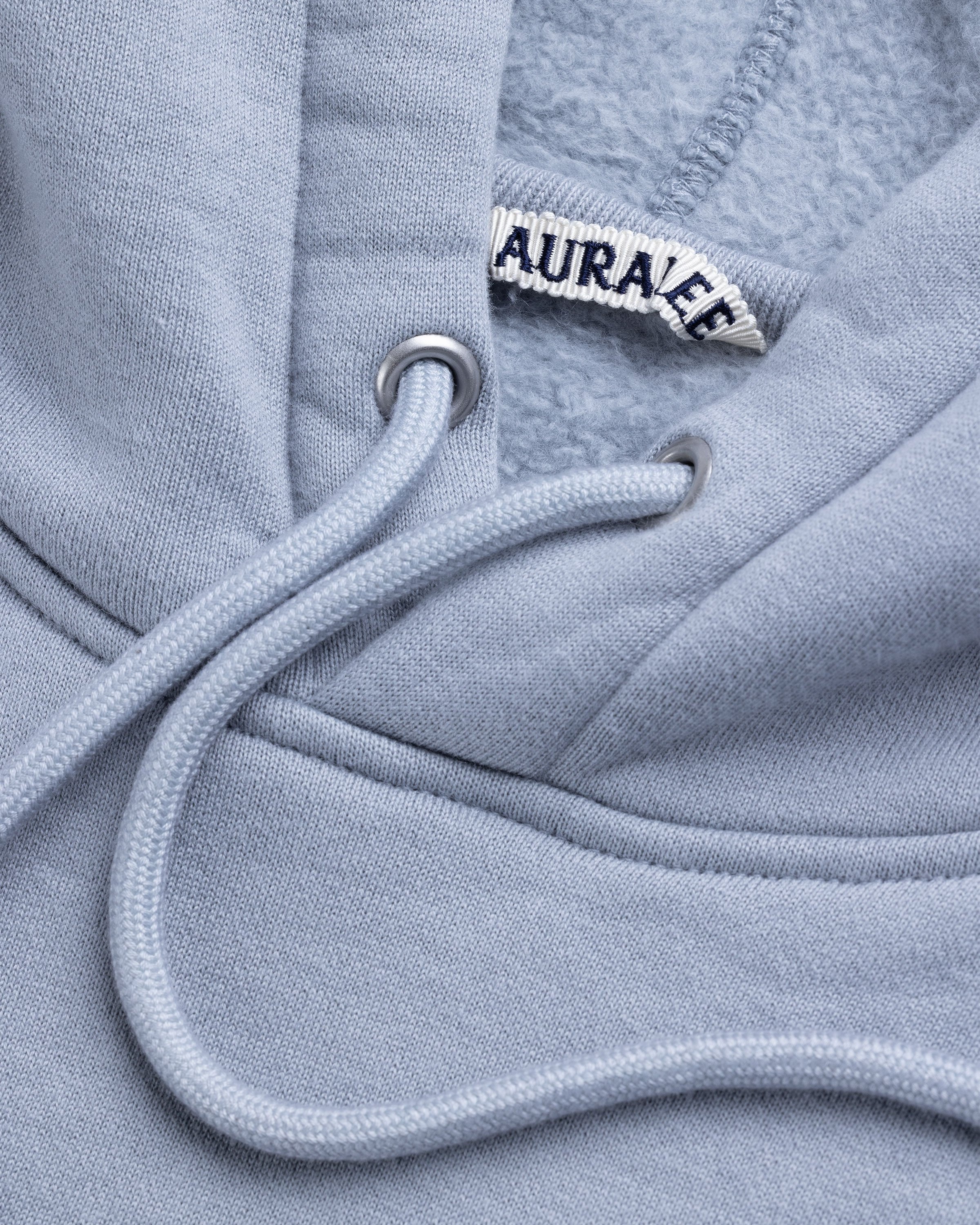 Auralee – Smooth Soft Pullover Blue/Gray Hoodie Highsnobiety Shop 