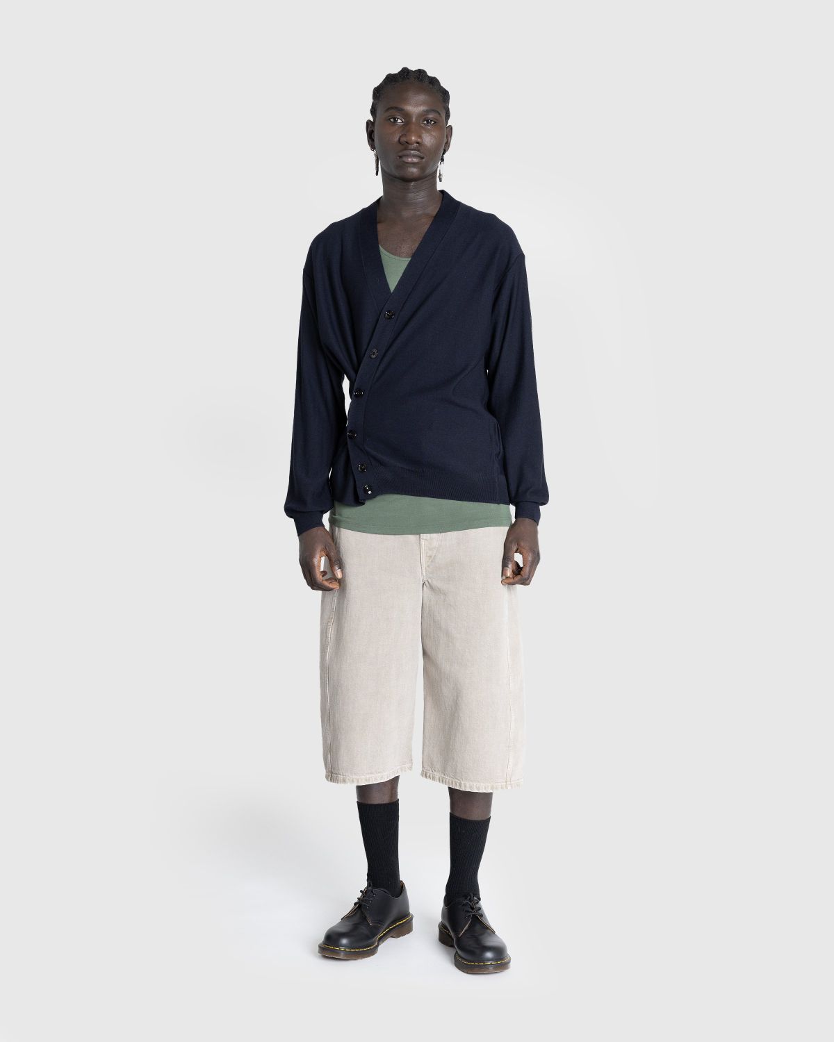 LEMAIRE Green Relaxed Twisted Cardigan