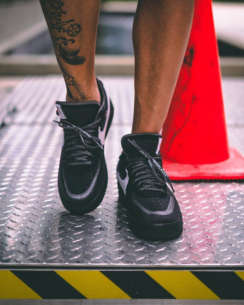 extinción vacío Excelente OFF-WHITE x Nike Air Force 1 “Black”: On-Foot Pictures Surfaced