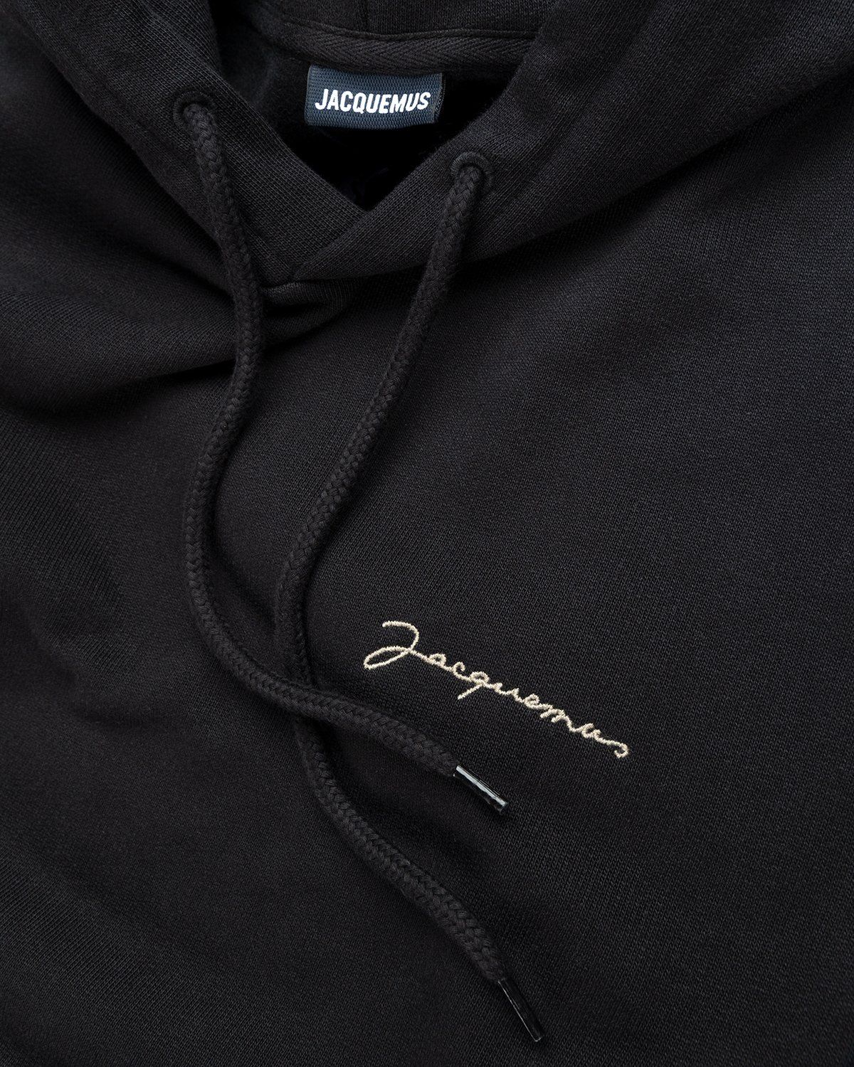 Embroidered signature black hoodie, Jacquemus