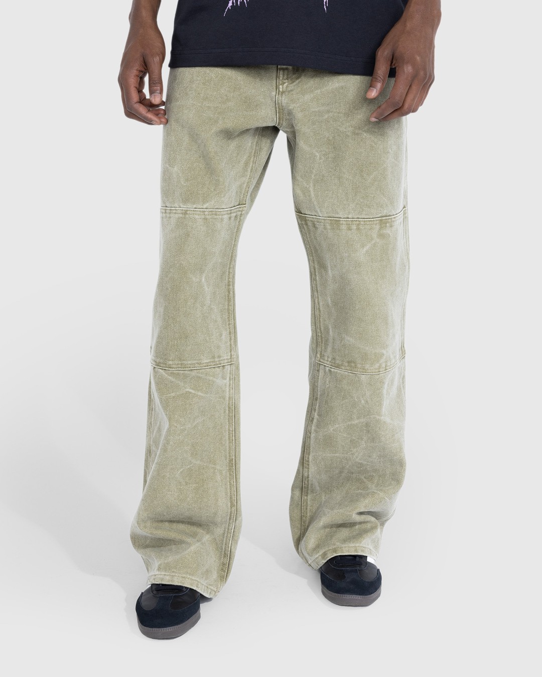Cotton corduroy cargo pants in green - Acne Studios