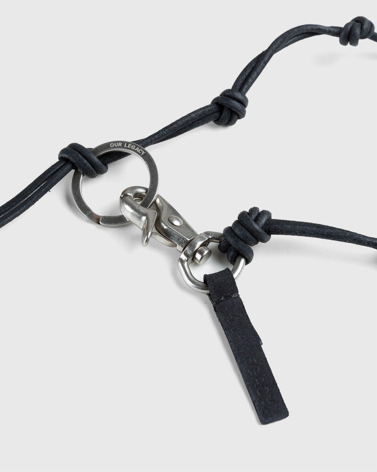 OUR LEGACY LADON LEATHER NECKLACE NAVY-