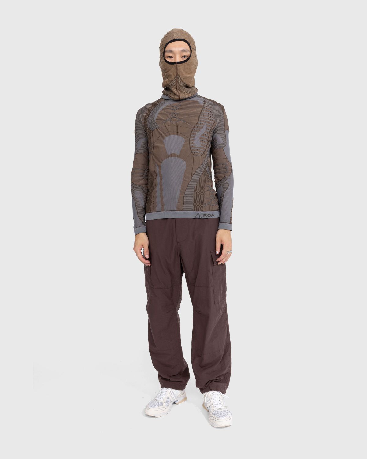 ROA – Roundneck 3D Knit Brown/Grey | Highsnobiety Shop