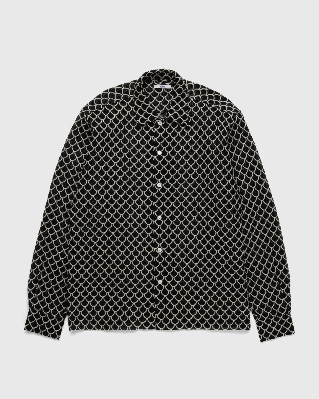 Bode – Embroidered Sheer Siren Long-Sleeve Shirt Black