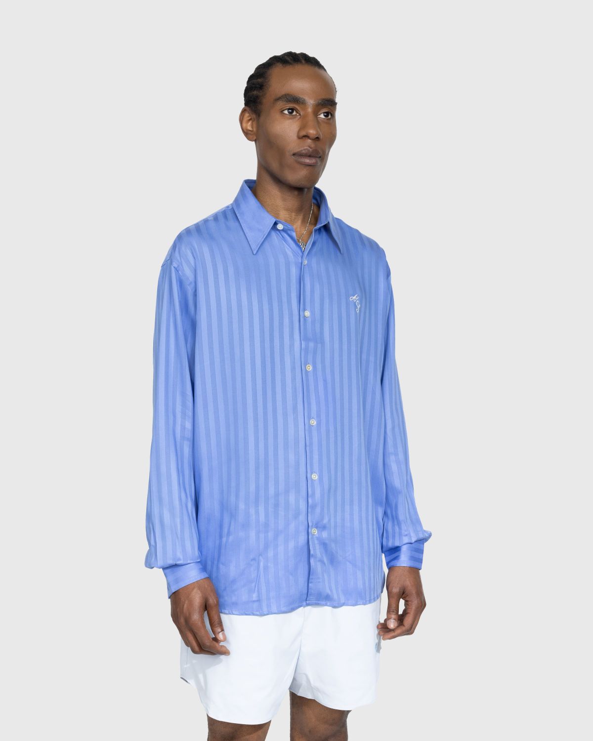 Acne Studios – Classic Monogram Button-Up Shirt Light Blue