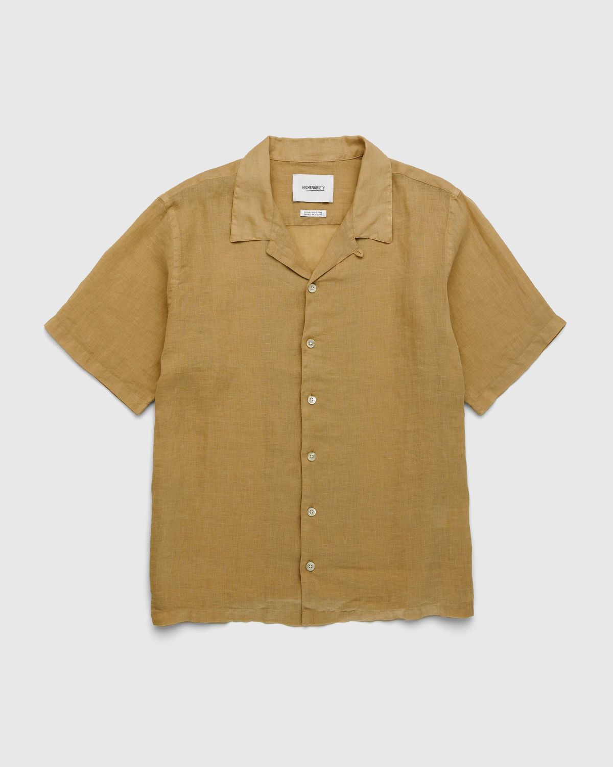 Highsnobiety – Linen Short-Sleeve Shirt Brown | Highsnobiety Shop