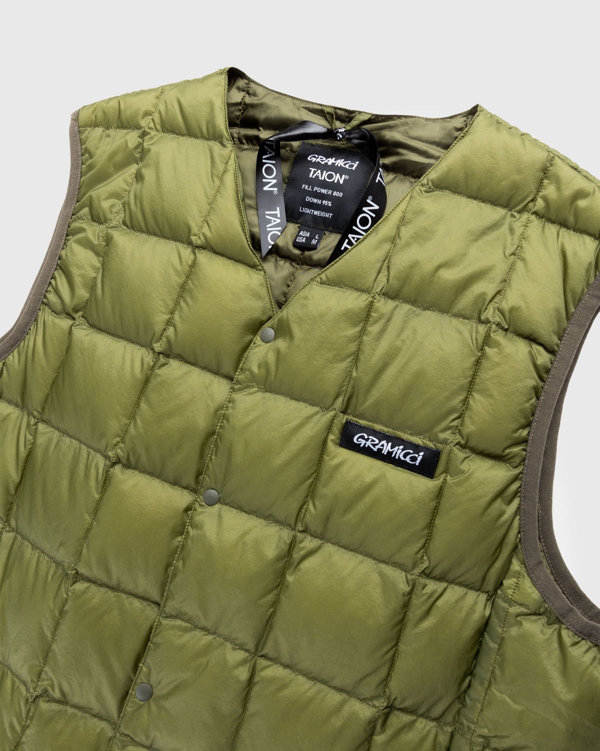 Gramicci – Taion Inner Down Vest Olive | Highsnobiety Shop